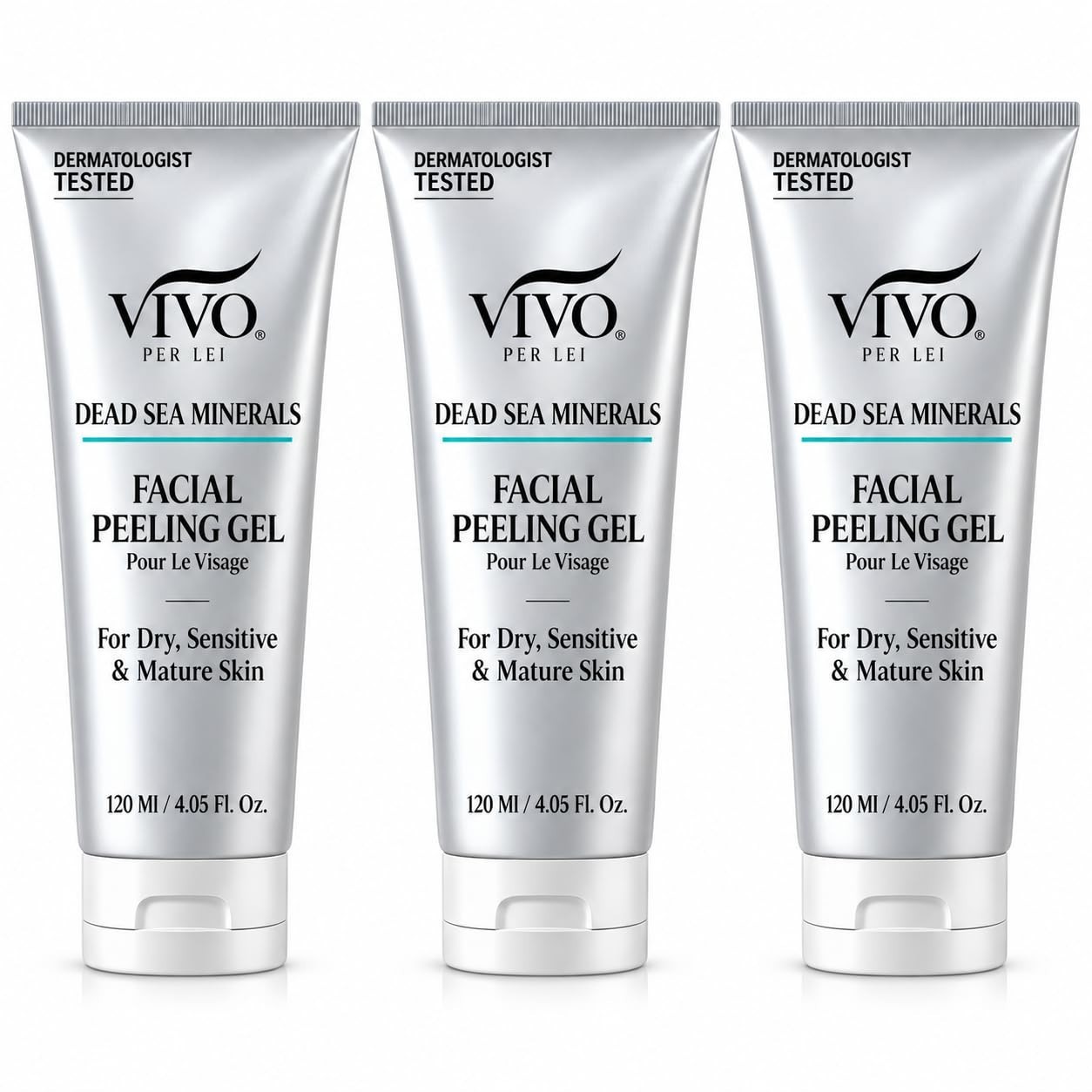 Facial Peeling Gel Exfoliating Face Scrub 3 Pack 4.05 Fl Oz