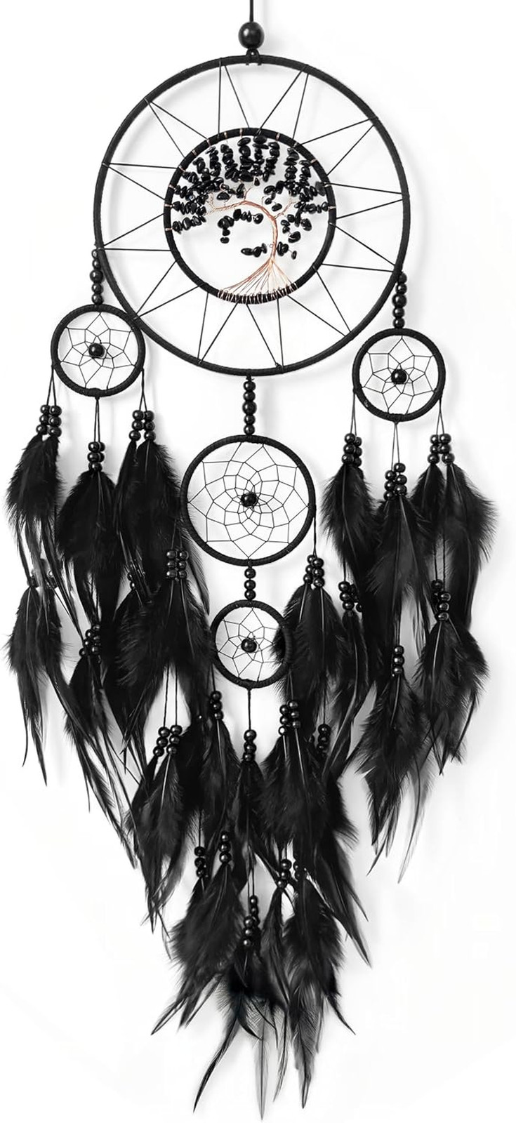 Large Dream Catchers,Black Crystal Dream Catcher for Adults,Tree of Life