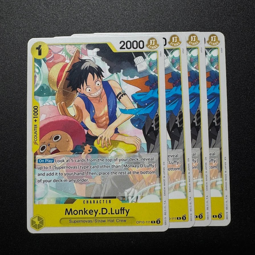 4x Monkey.D.Luffy OP10-111 - One Piece TCG English Playset CHOPPER