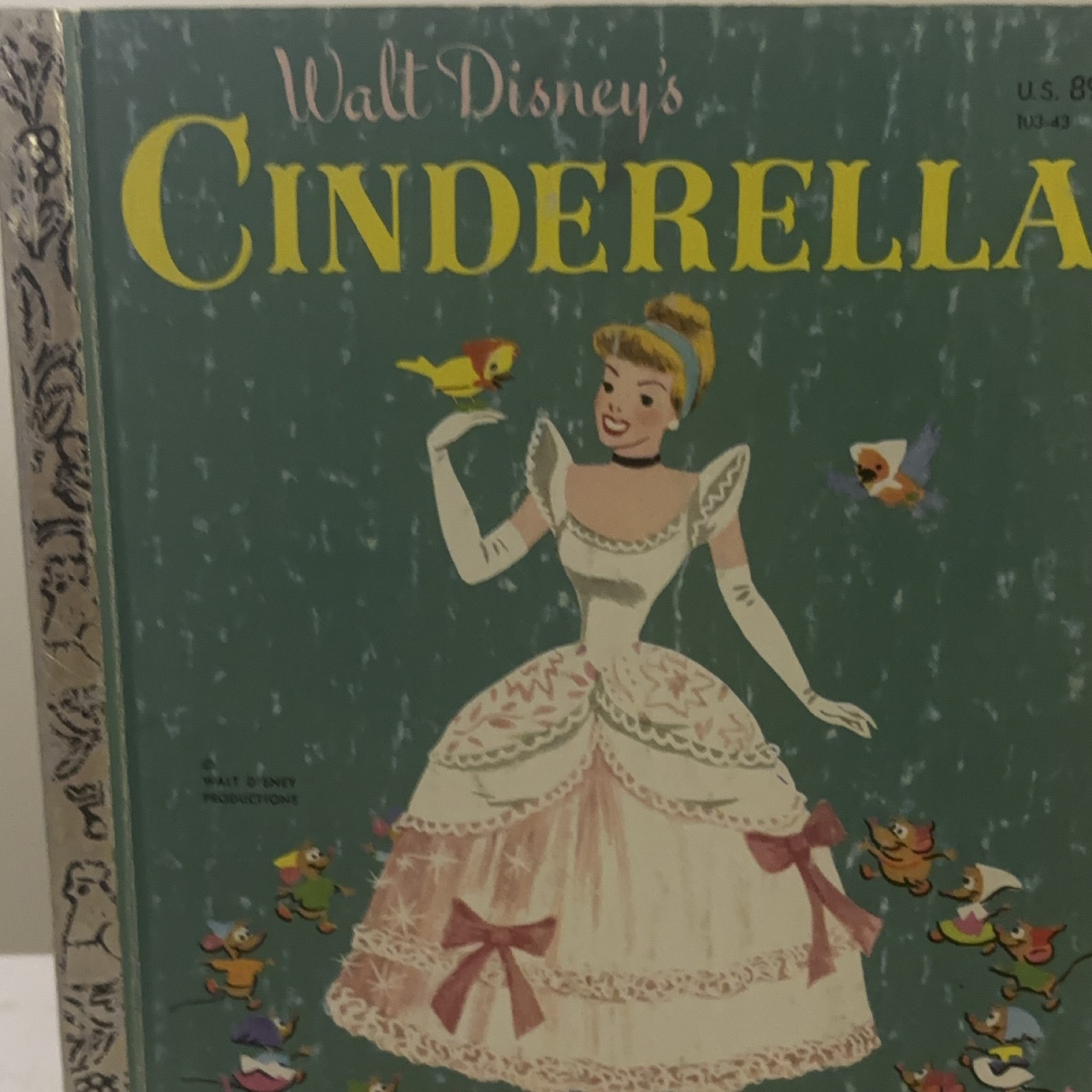 Little Golden Books Cinderella Hardcover 1950 Walt Disney Illustrated