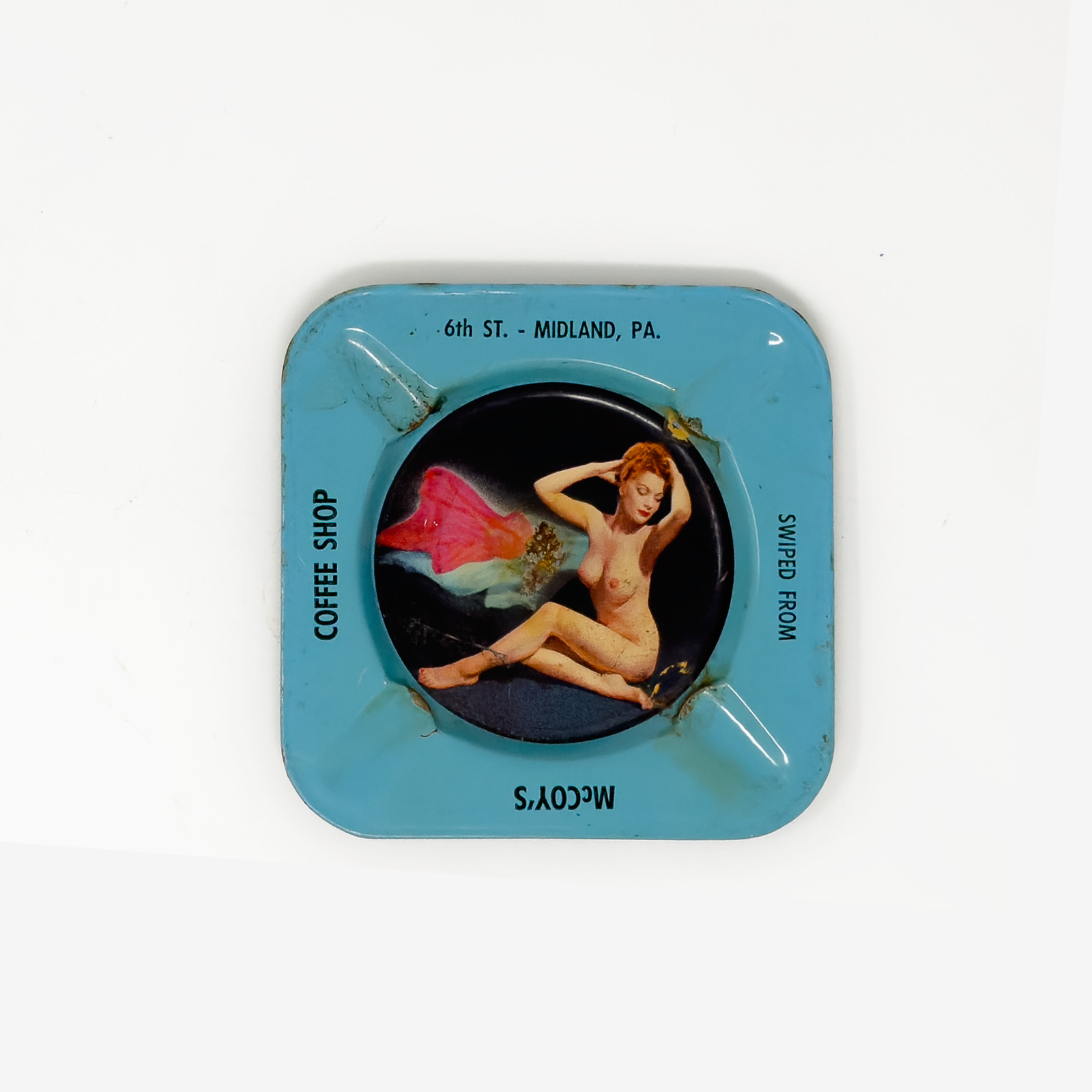 McCoy\'s Coffee Shop \'Swiped From\' Pin-Up Tin Ashtray (3 of 3)