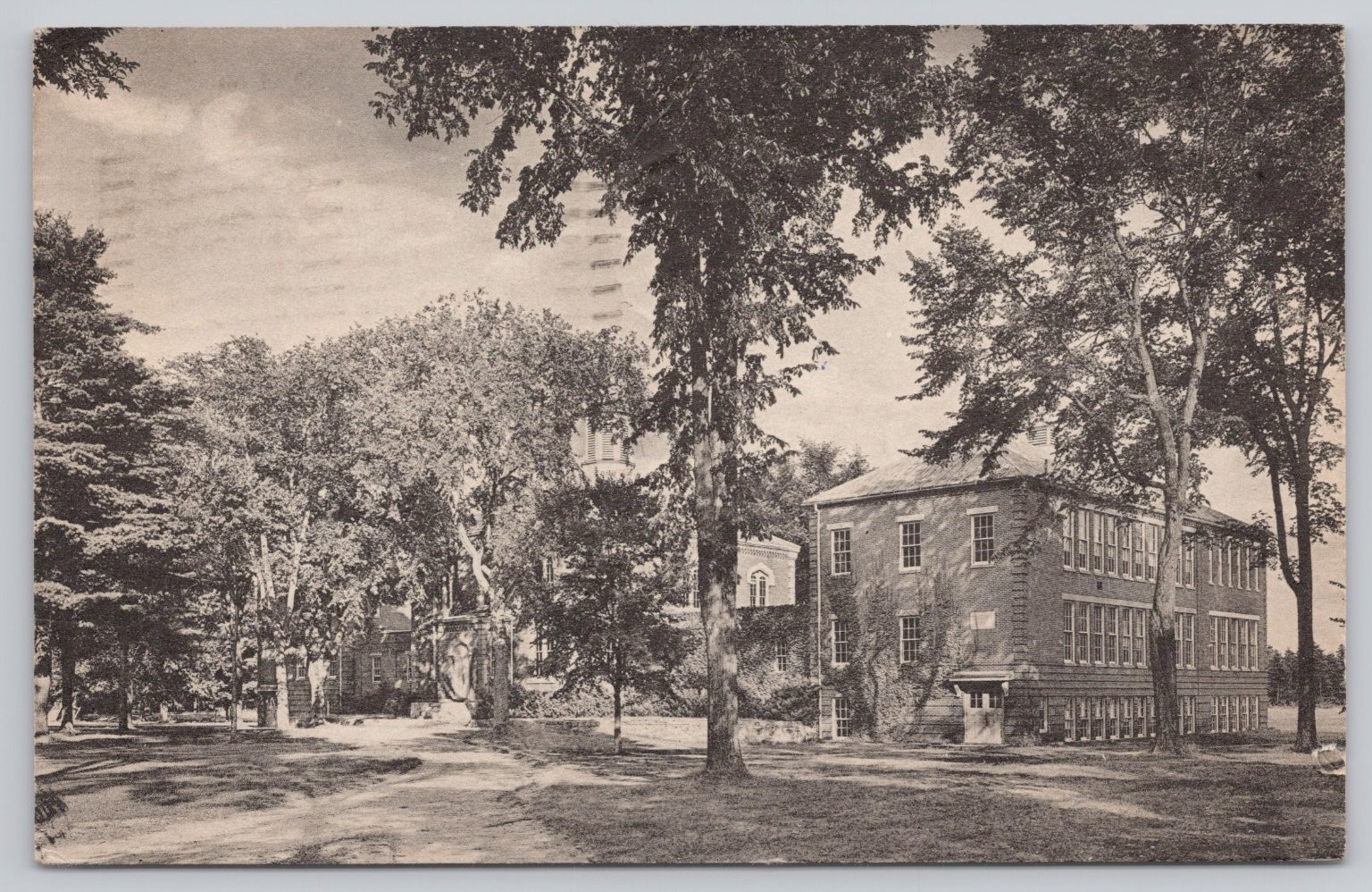 Vintage Fryeburg Academy Maine Black & White Postcard 1940s