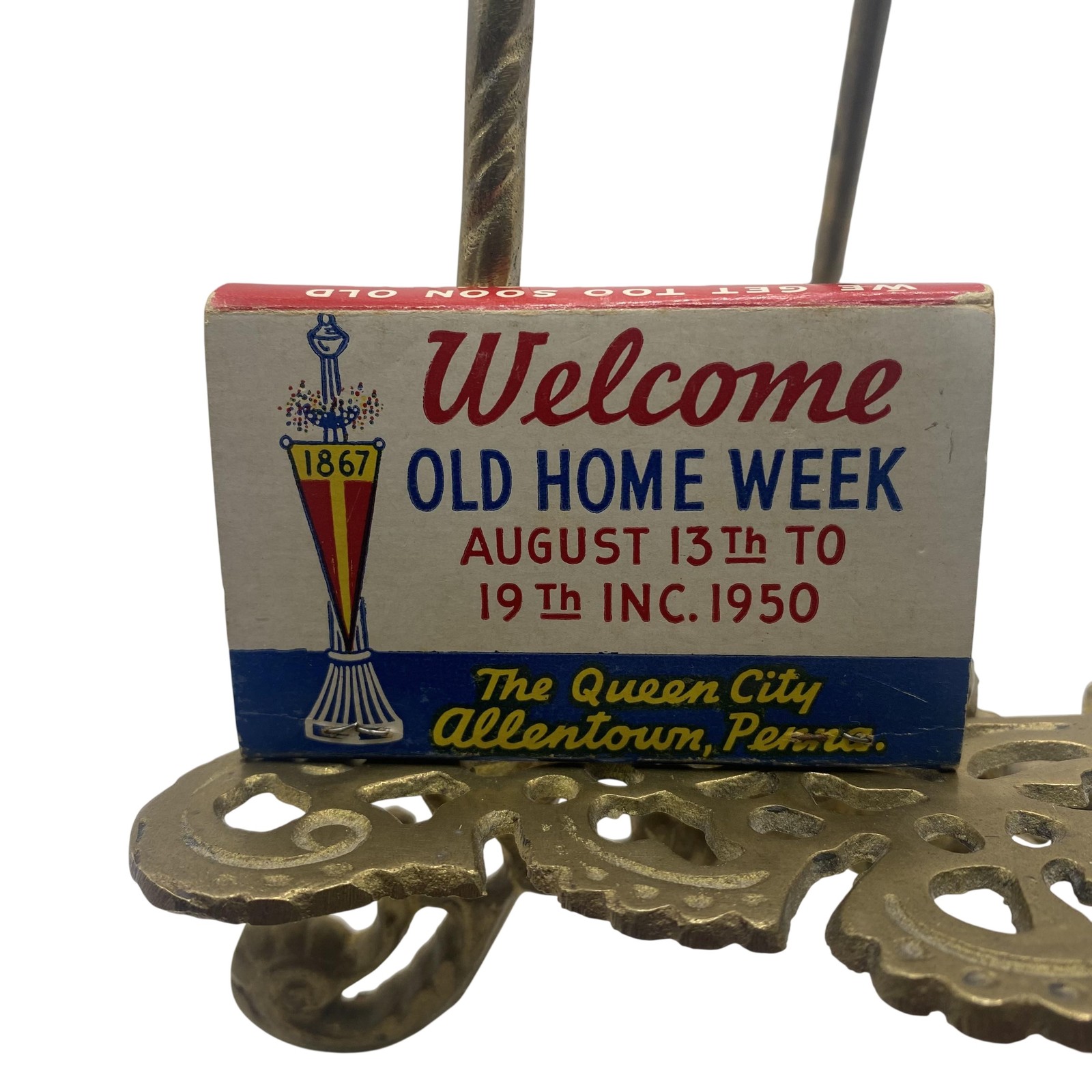 Vintage 1950 Allentown PA Old Home Week Advertising Matchbook Superior Match Co