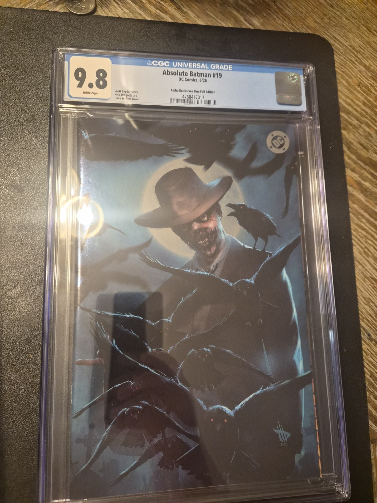 Absolute Batman #19 Dave Wilkins Blue Foil Variant Graded CGC 9.8