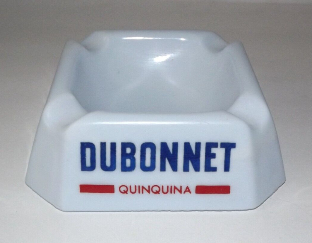 Vtg Dubonnet Quinquina Opaline Square Advertising Pub Tabletop Ashtray Barware