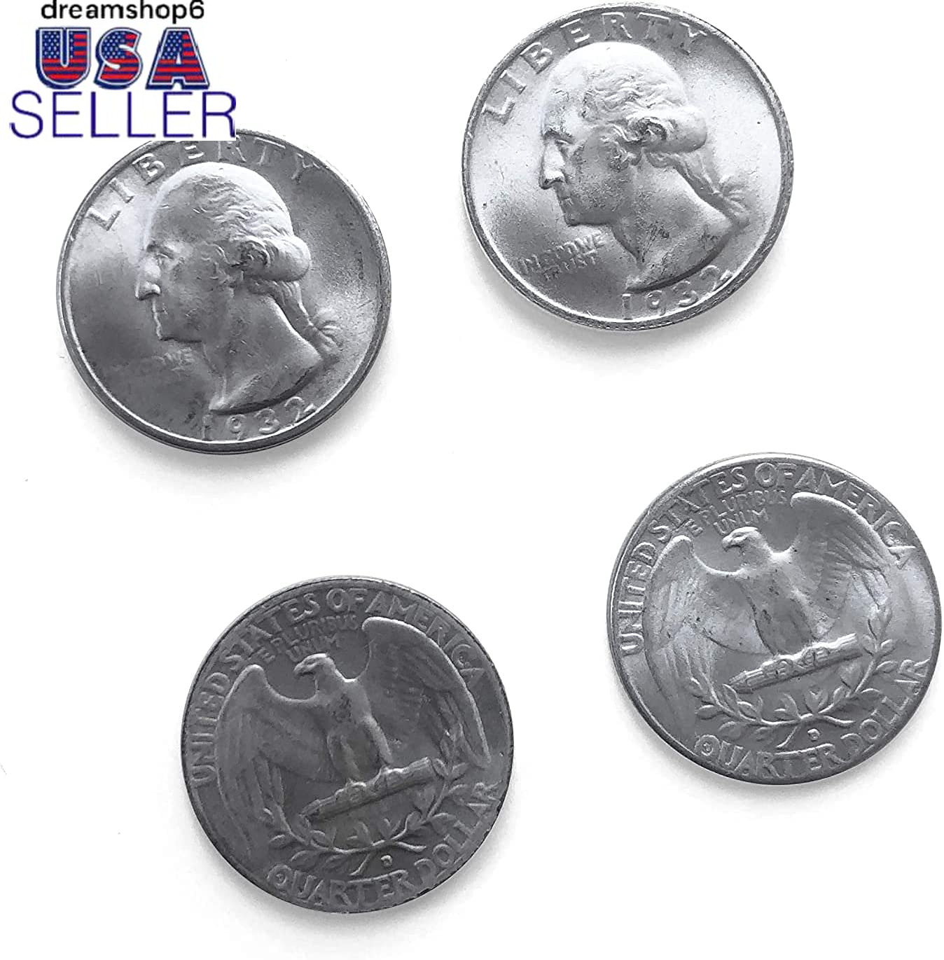 2-Pack Double-Sided Quarters, 1 Double-Sided Heads Coin and 1 Double-Sided Tails