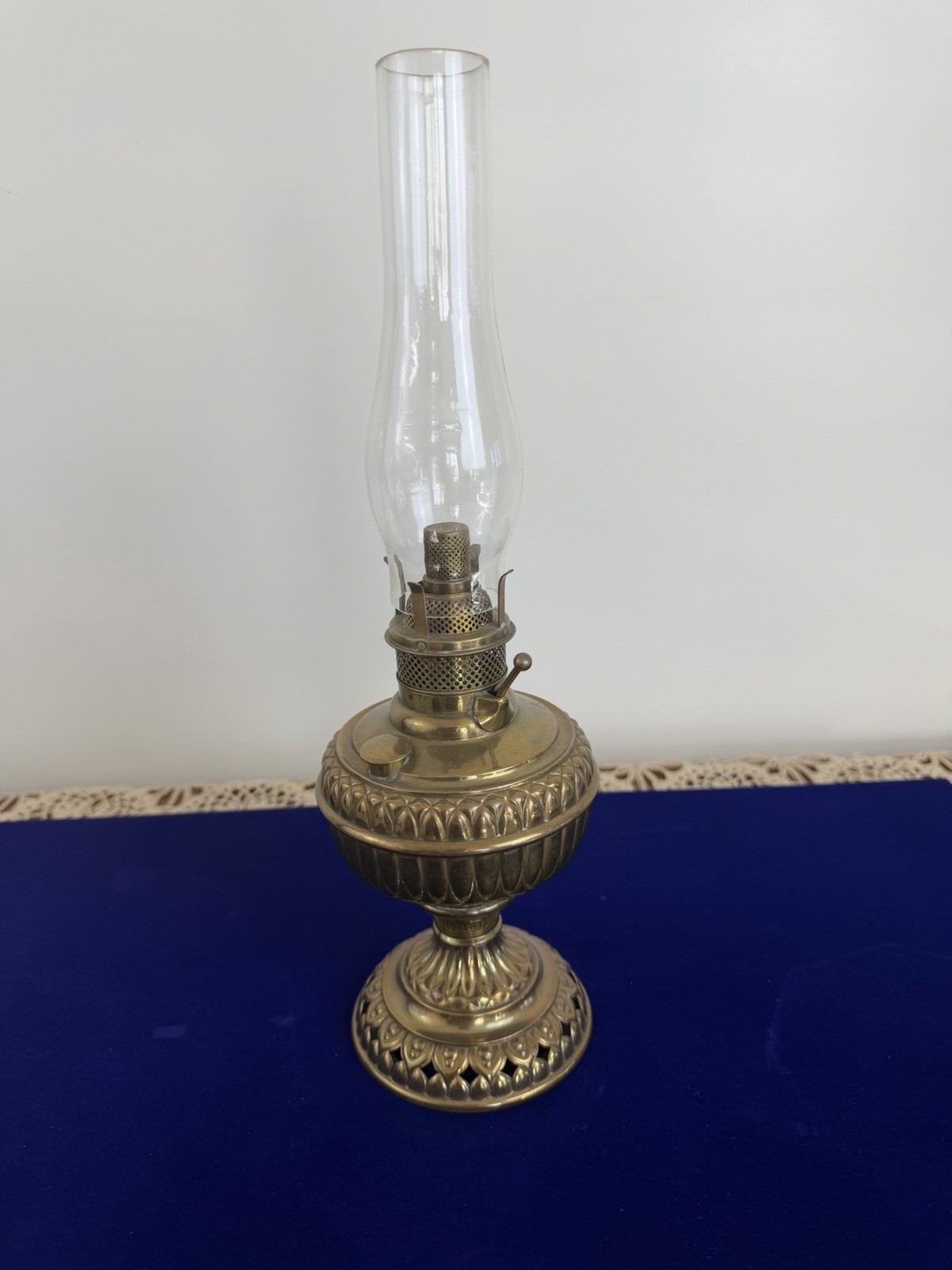Antique The JR Rochester Brass Oil Lamp 1886 Patent Ornate Victorian