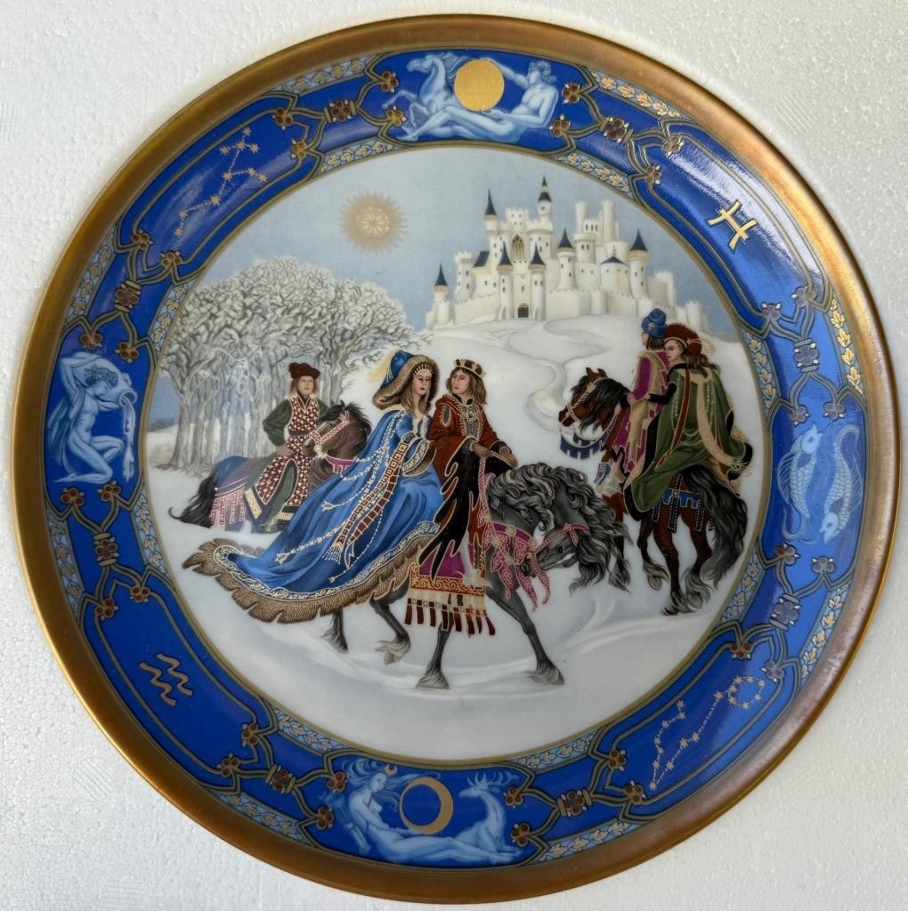 Rare Hutschenreuther Porcelain Plate AUSRITT Season of Love Germany signed