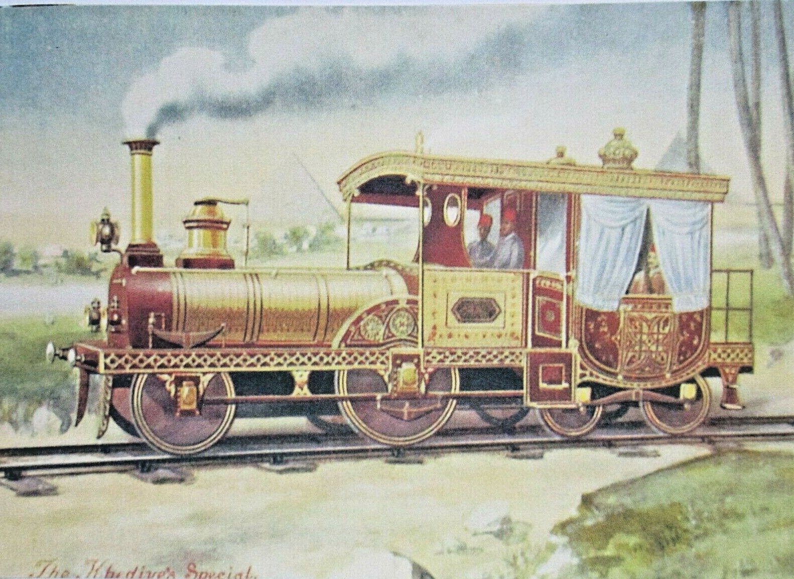 Postcard - The Khedive\'s Special Steam Locomotive