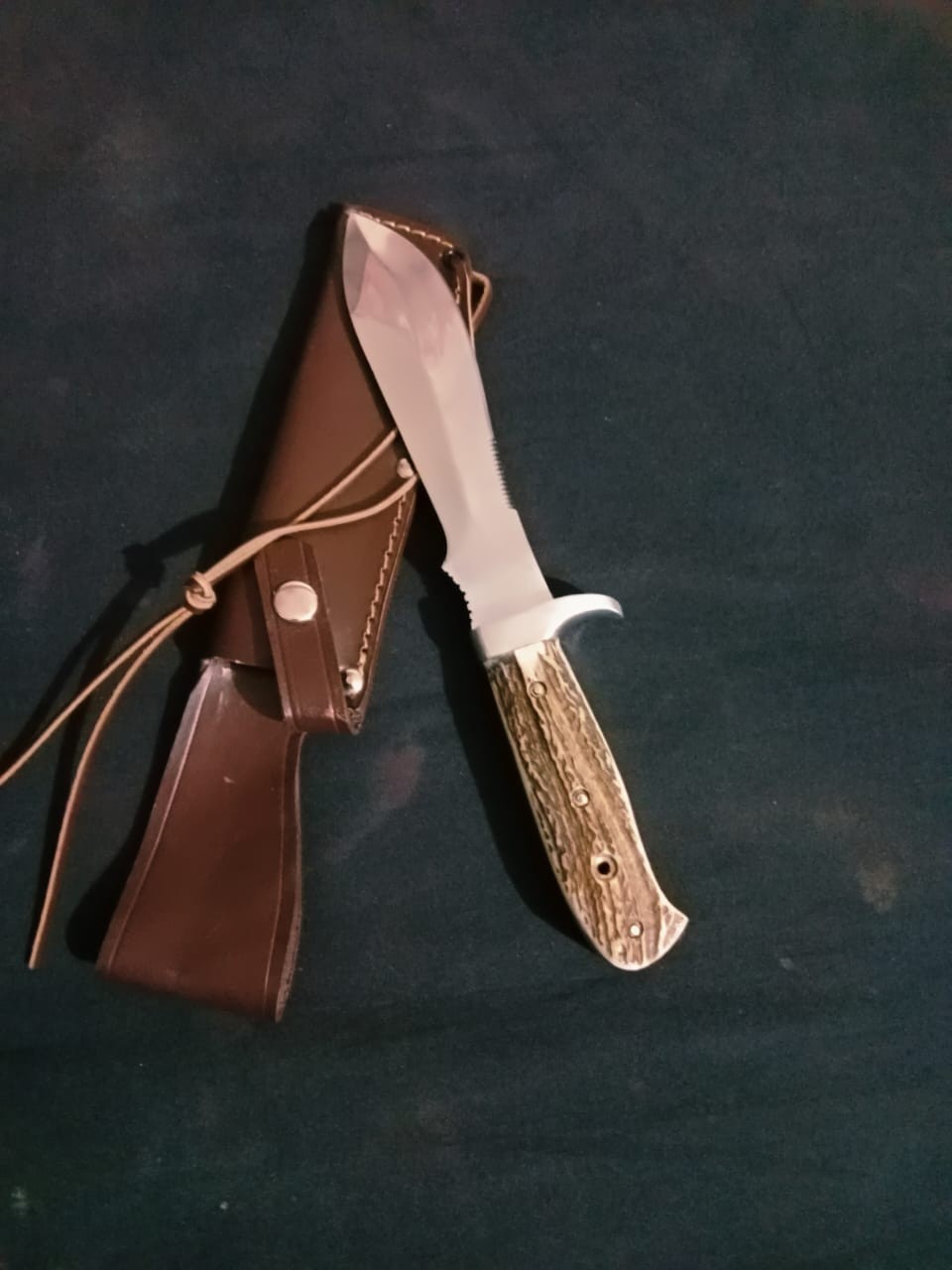 Handmade Antique Antler  Handle ,fixed blade , Hunting,Camping knife.