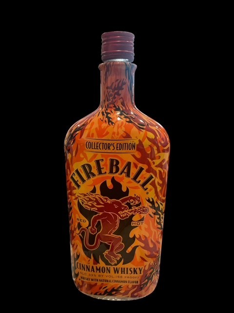 Fireball Flames Collector\'s Edition Cinnamon Whisky 750 ML Bottle EMPTY Fireball Flames Collector\'s Edition Cinnamon Whisky 750 ML Bottle EMPTY