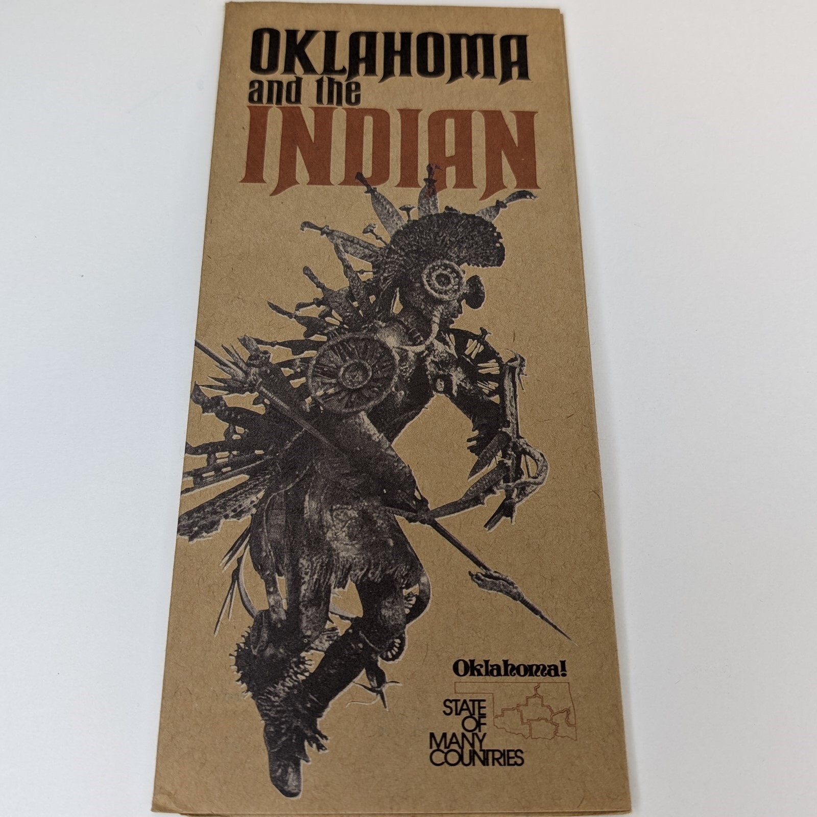 c1980s Oklahoma Indian Native American Brochure Pow Wow Events Guide Tour Map 8K