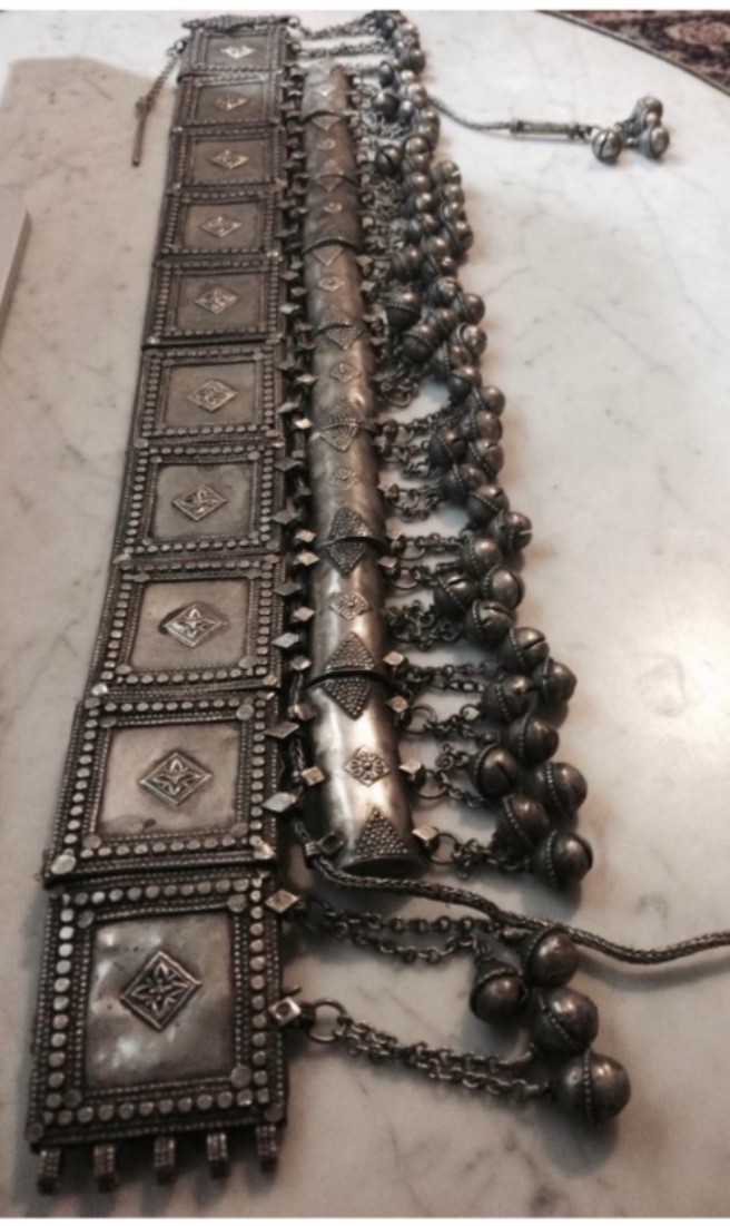 Rare Yemenite Jewish Antique Silver Wedding Belt Yemen 1800s