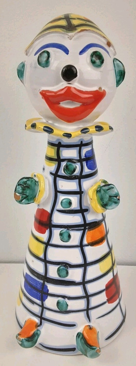 Vintage Italian Art Pottery Clown Bank 10\