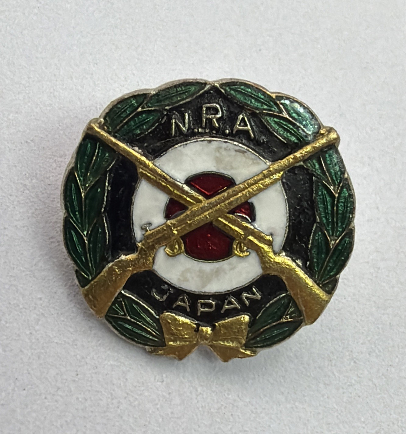Vintage NRA Japan National Rifle Association Enamel Pin Crossed Rifles Shooting
