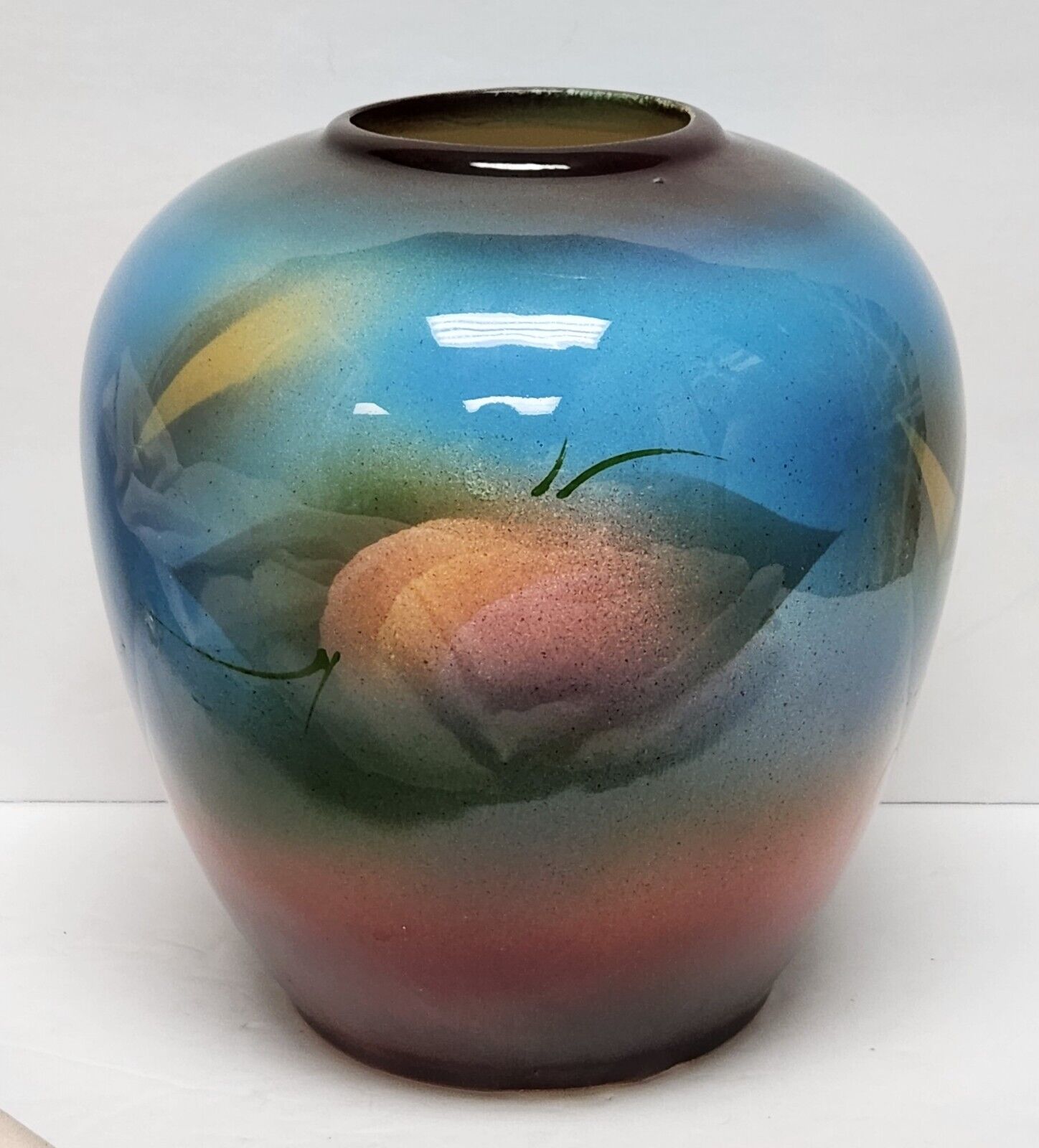 Vintage 1980's Authentic Judith Stiles Southwestern Glazed Ceramic Vase EXCEL