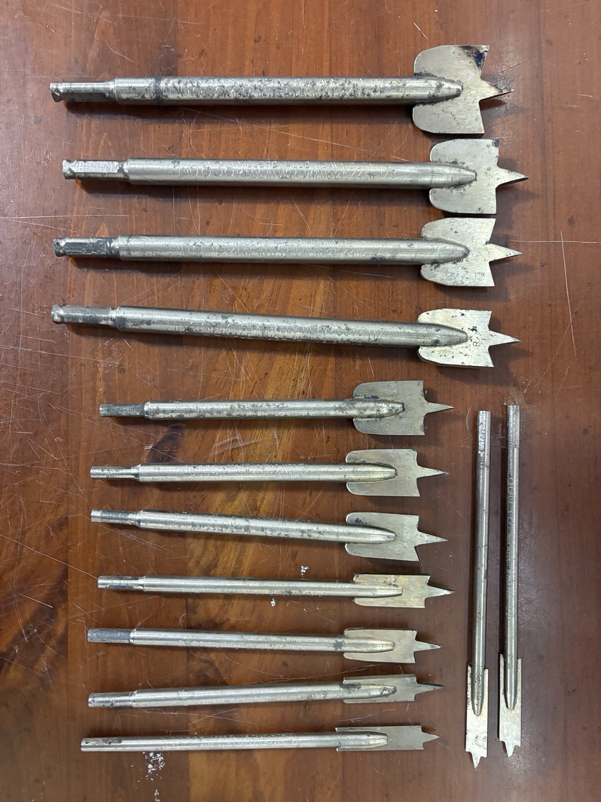 Vintage Millers Falls 11 Pc. Dyno-Mite Spade Heavy Duty Paddle Or spade Bit Set