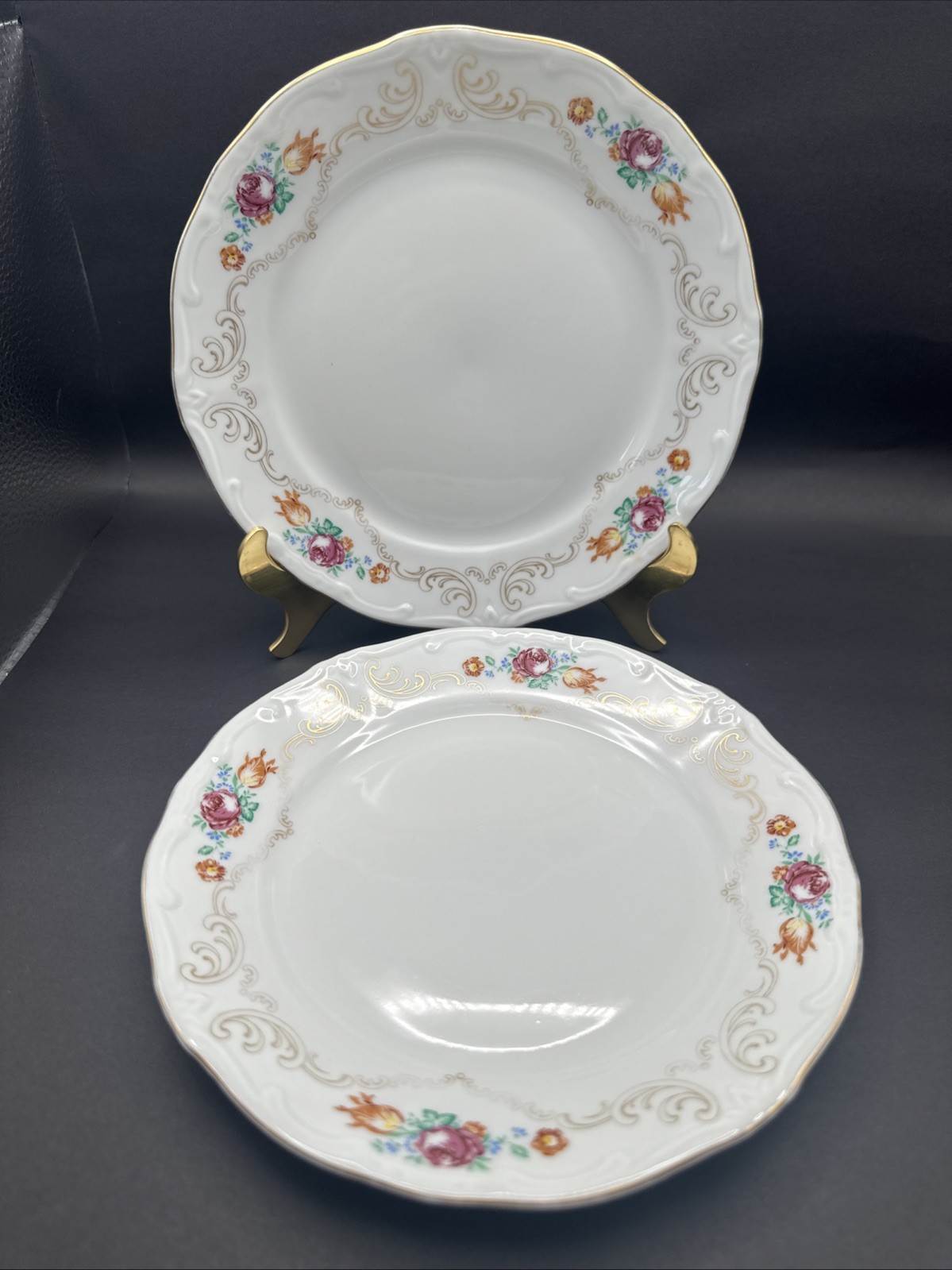 Set of 2 Vintage Weimar Germany Katharina 14051 Porcelain Salad Plates 7.5