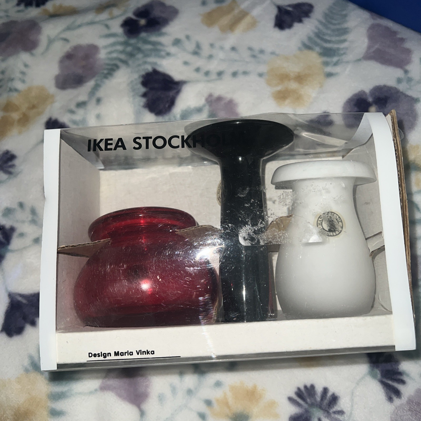 NEW IKEA Stockholm Maria Vinka Decorative Vases Red White Black Small  