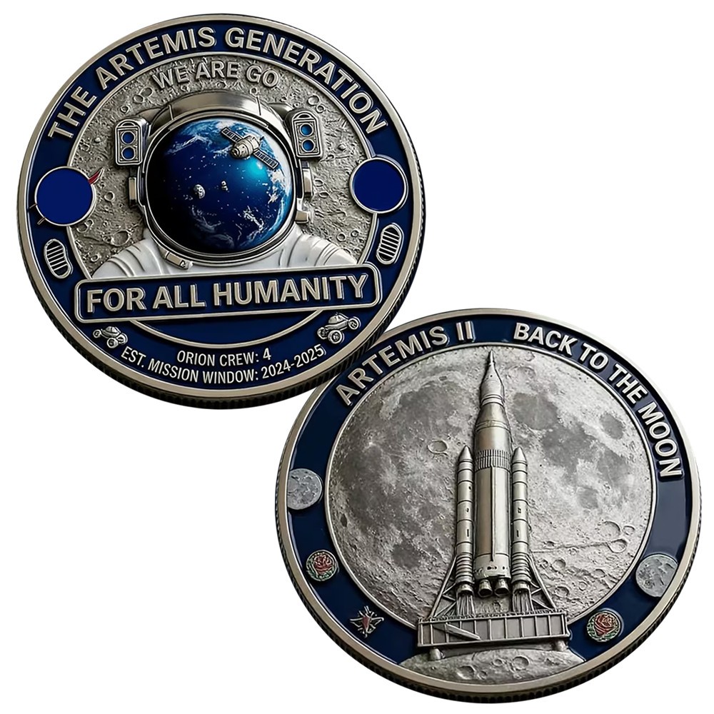 NASA Artemis II Lunar Mission Challenge Coin Collectable Commemorative 1-pc e