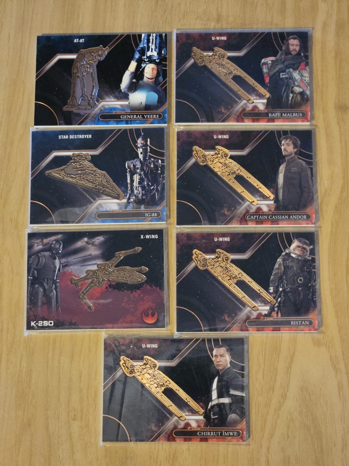 2017 Topps Star Wars Galactic Files Reborn 7 Card Medallion Lot SP