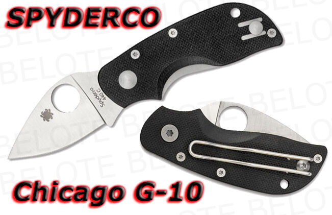 Spyderco Chicago G-10 Folder Plain Edge C130GP **NEW**