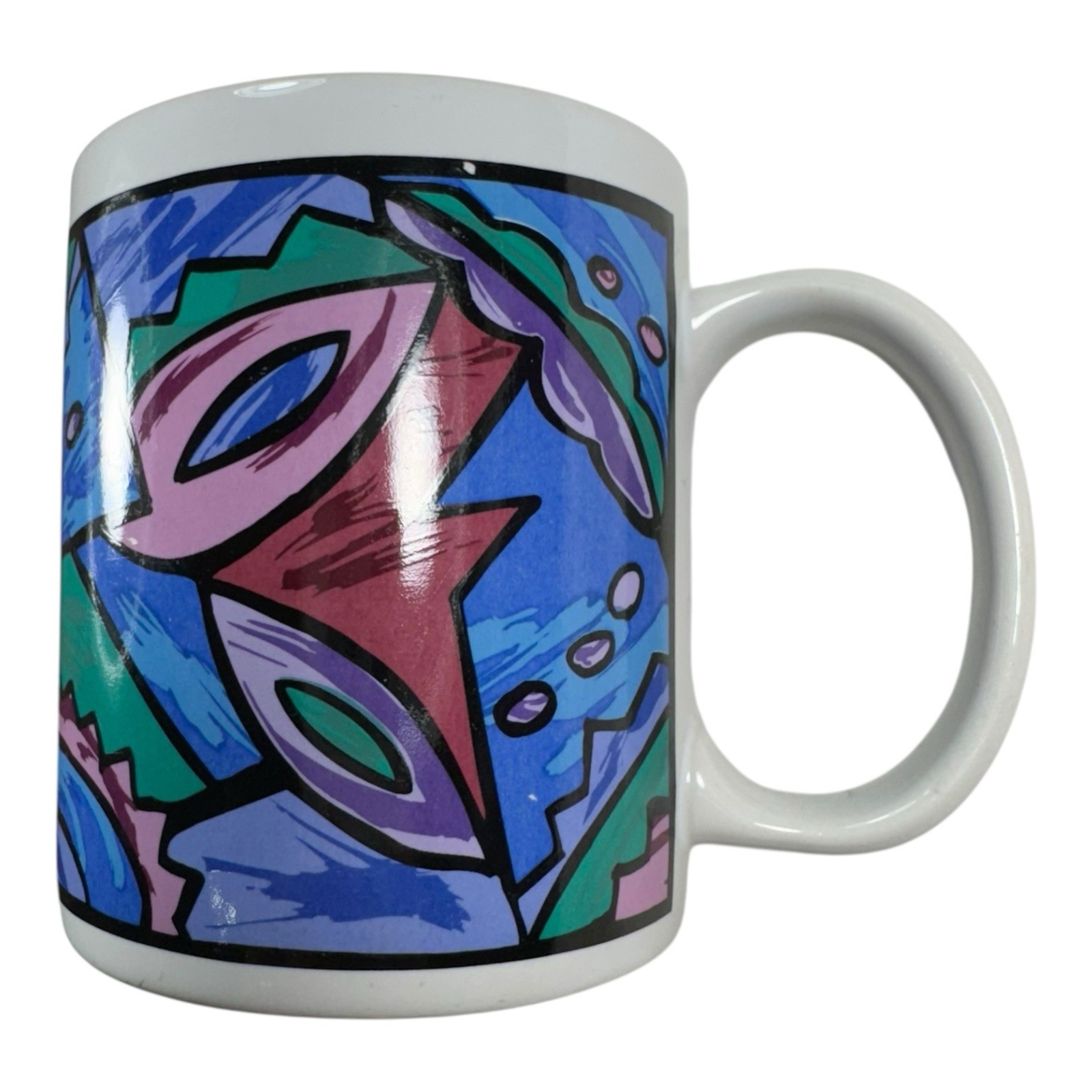 Rialto Blues Signature Stoneware Mug Abstract 90s Art Coffee Cup