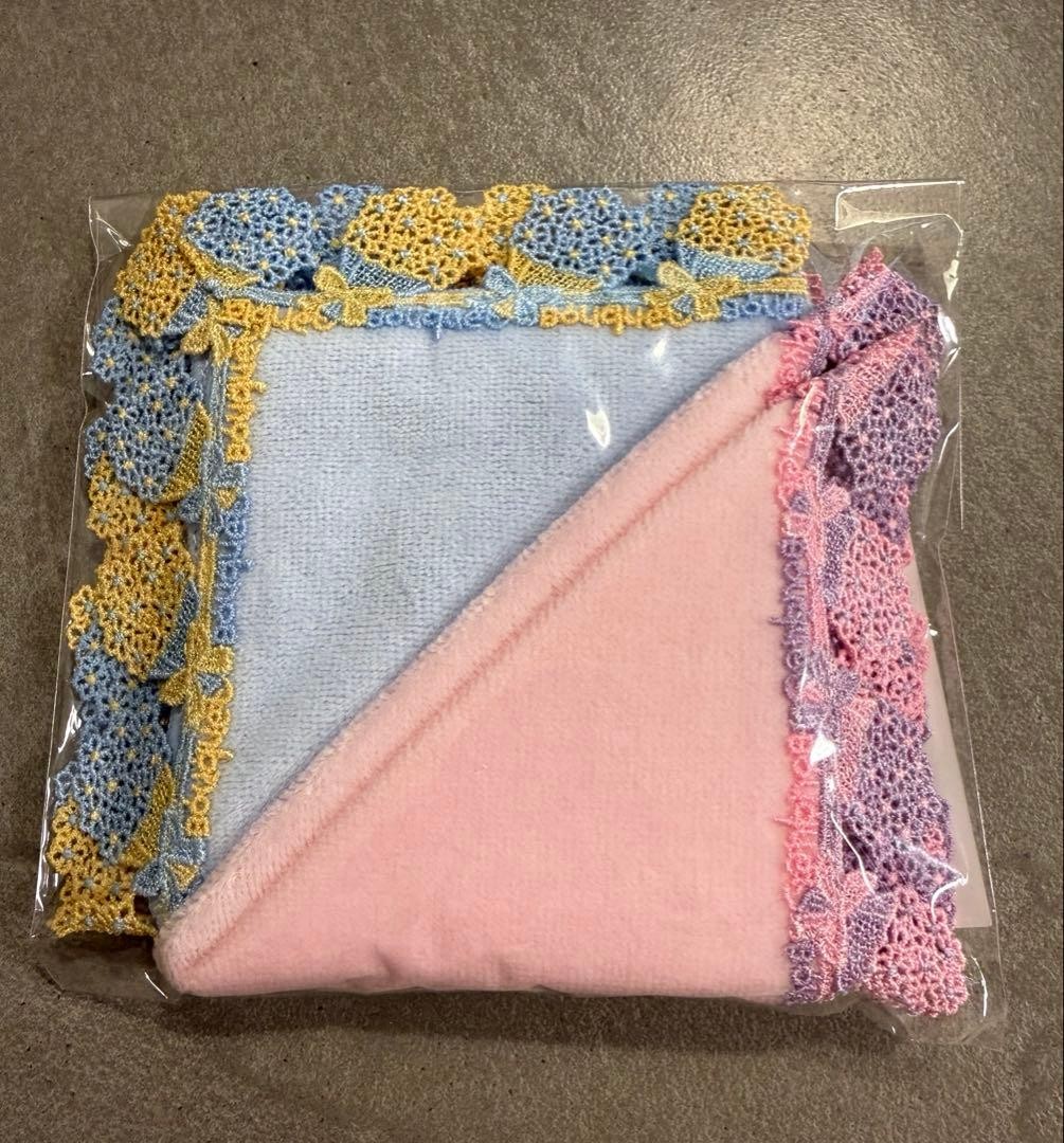 Chikazawa Lace Handkerchief Set of 2 Flower Bouquet Cotton Vintage