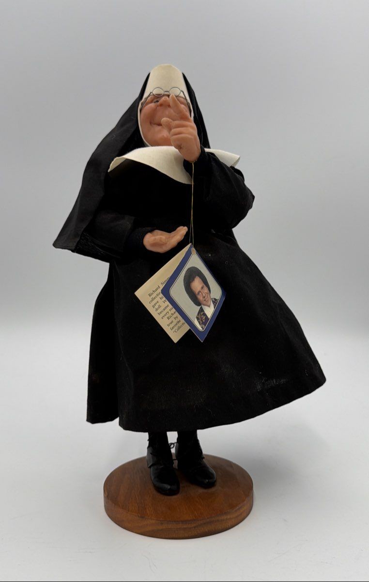 Richard Simmons Nana's Family Nun Doll Figurine With Tag Wood Base 12