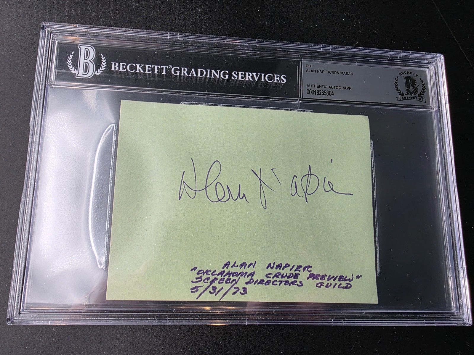 ALAN NAPIER BATMAN SIGNED 4X6 ALBUM PAGE ENCAPSULATED BECKETT BAS