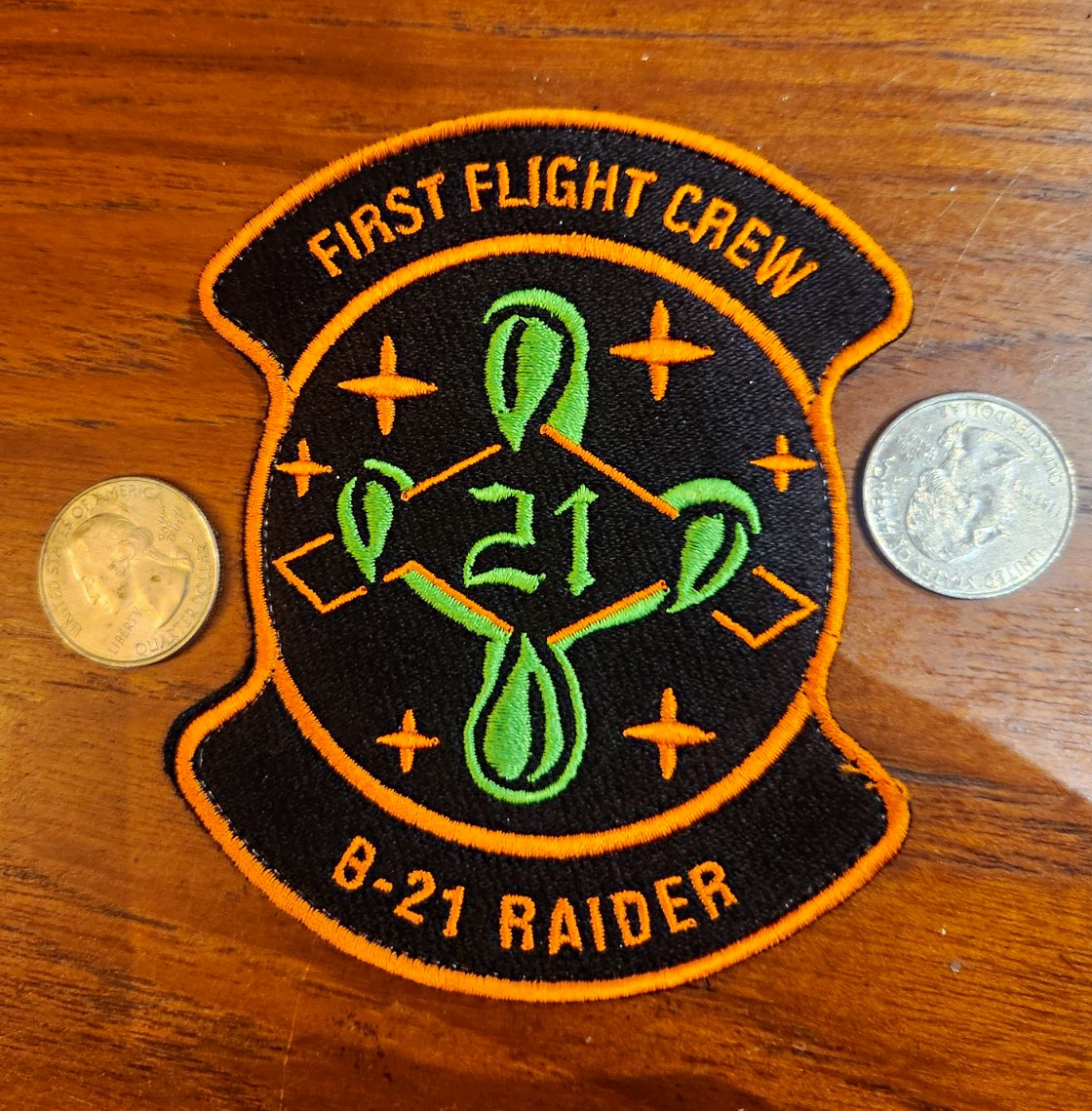 B-21 Raider First Flight Crew Patch Northrop Grumman Stealth Bomber NTTR LO USAF