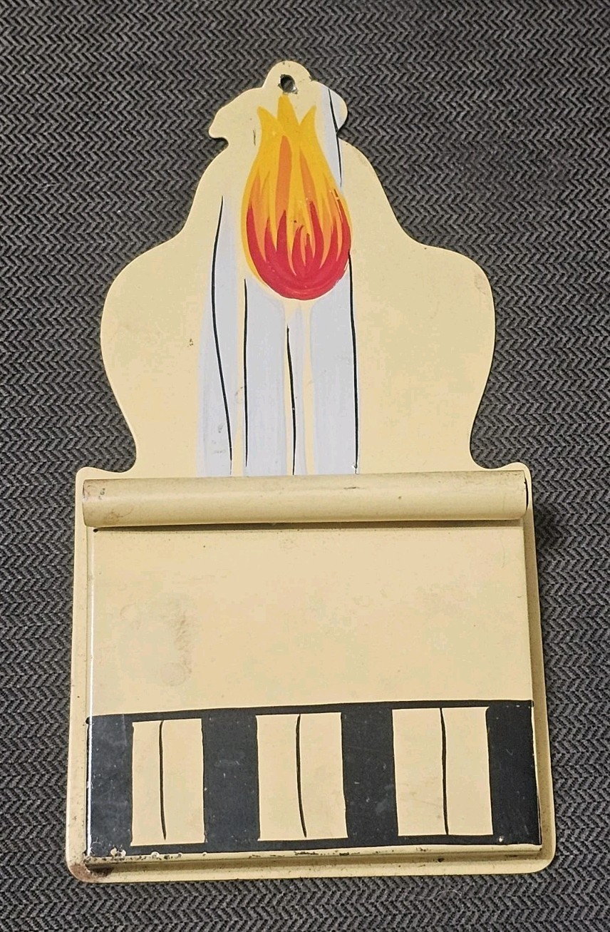 Ransburg Vintage Matches Metal Tin Holder Home Wall Hanging Decor