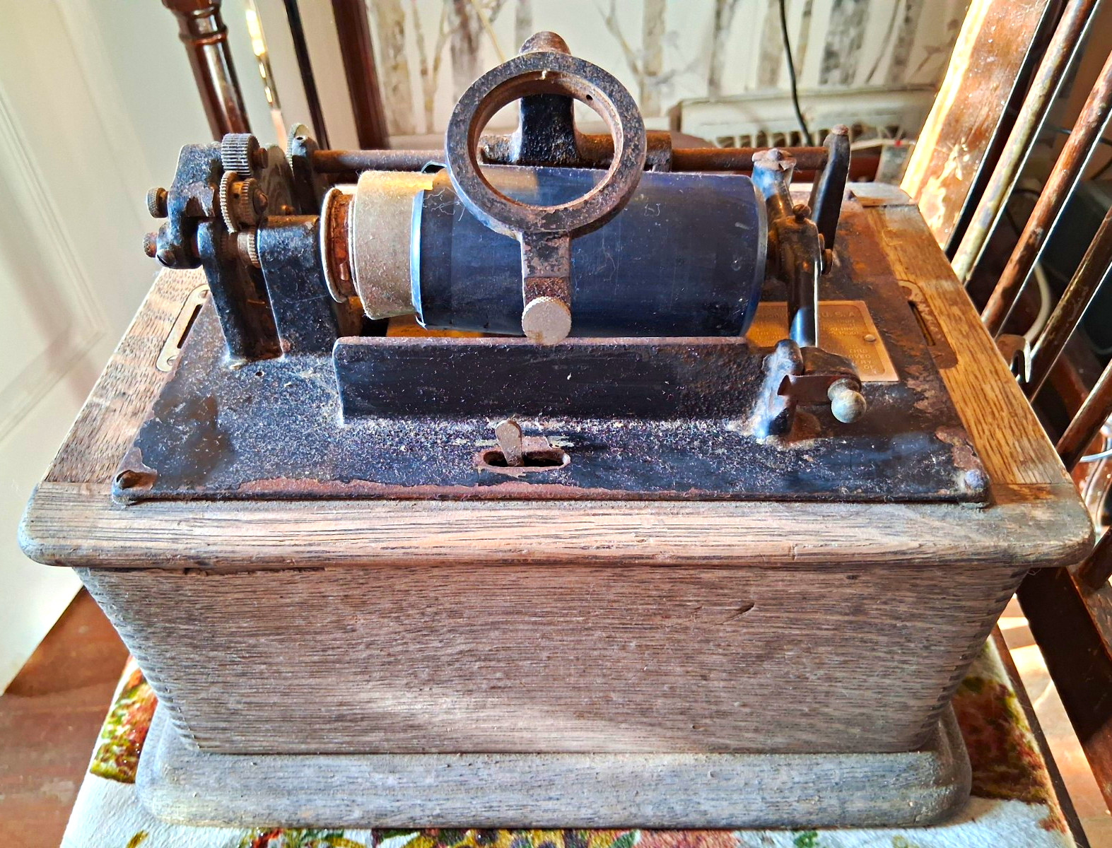 Antique Vintage 1905 Edison  Phonograph Base For Parts or Restoration