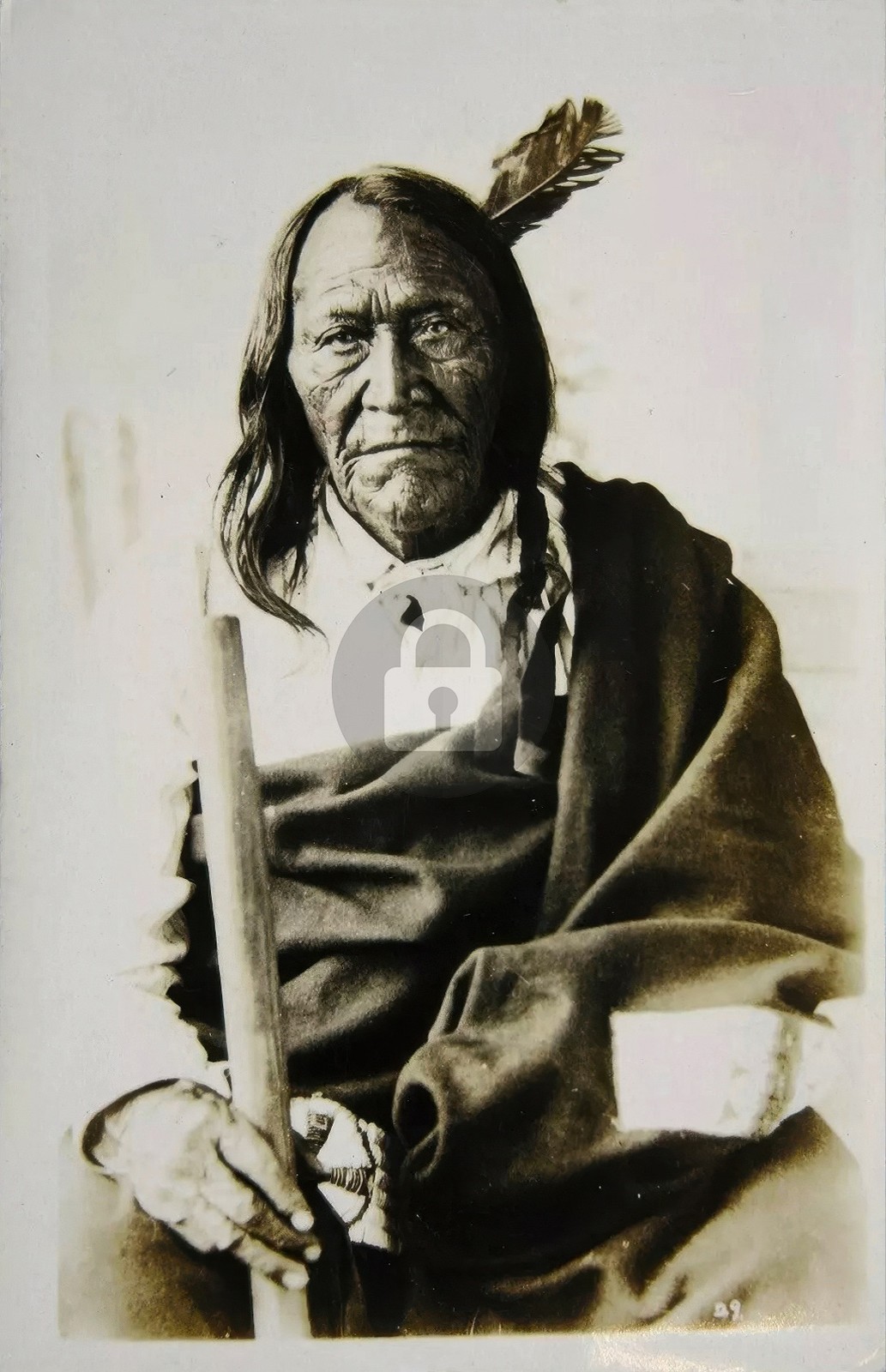1920s Native American Sioux Indian Chief American Horse RPPC Photo Postcard COPY