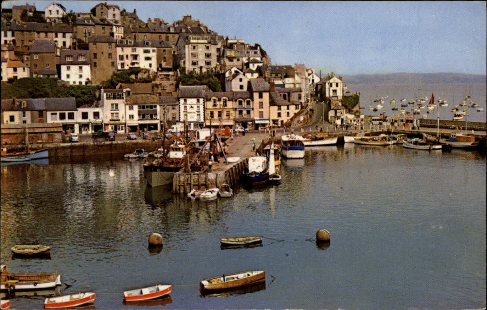 Brixham Devon Co England Middle Quay harbor fishing boats town vintage postcard Brixham Devon Co England Middle Quay harbor fishing boats town vintage postcard