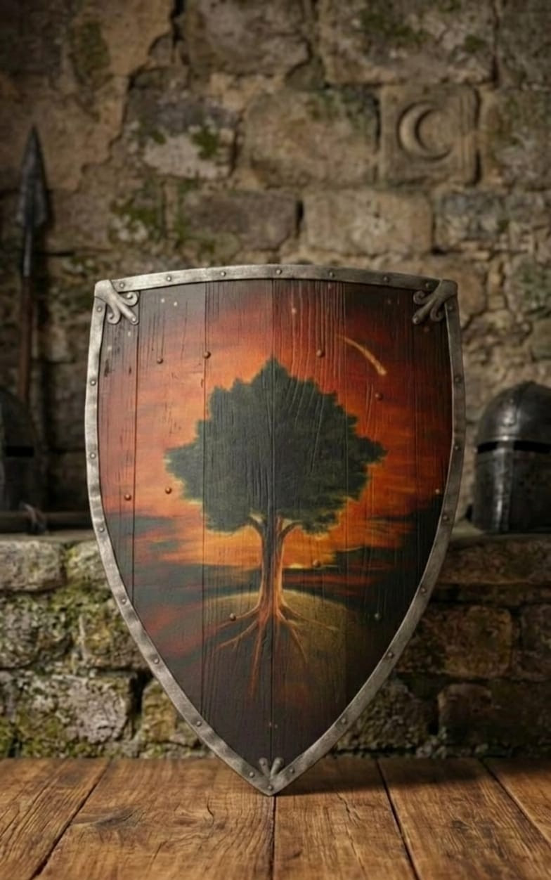 Medieval Ser Duncan The Tall Shield | Hedge Knight Tree & Star Prop 28x18 Inches