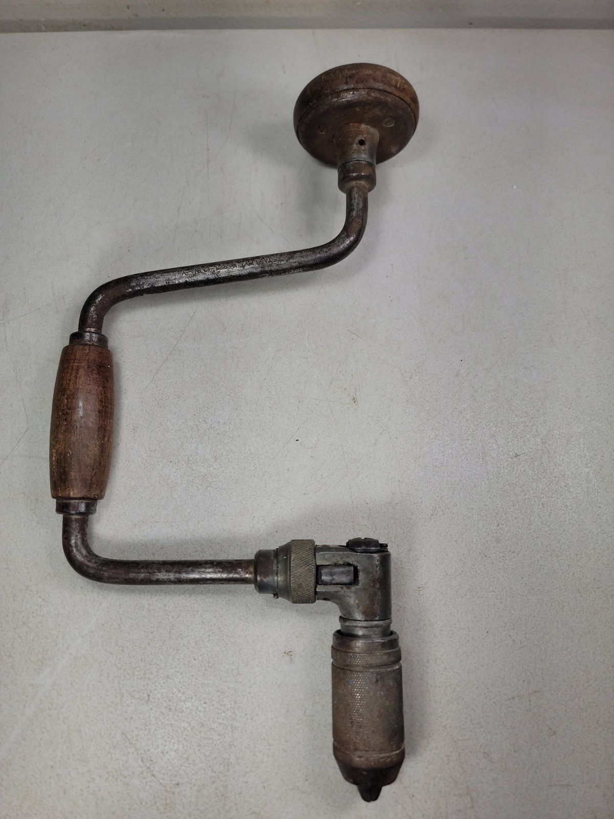 Vintage Stanley Bit Brace Hand Drill No 923-12 IN-Y Ratcheting 12