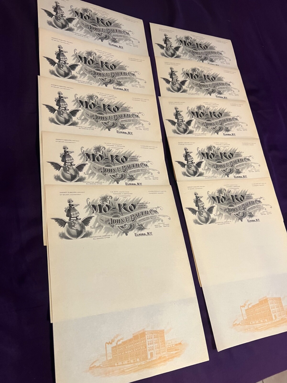 Letterhead 10 Sheets Of COFFEE FACTORY 1950s Vintage Stationery Unused Lot Letterhead 10 Sheets Of COFFEE FACTORY 1950s Vintage Stationery Unused Lot