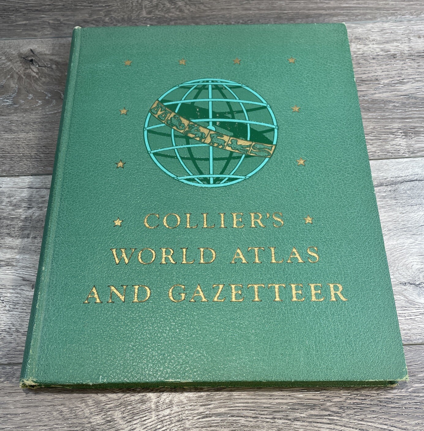 Collier's World Atlas And Gazetteer 1947. Hardcover 11.5x14 Inch Vintage