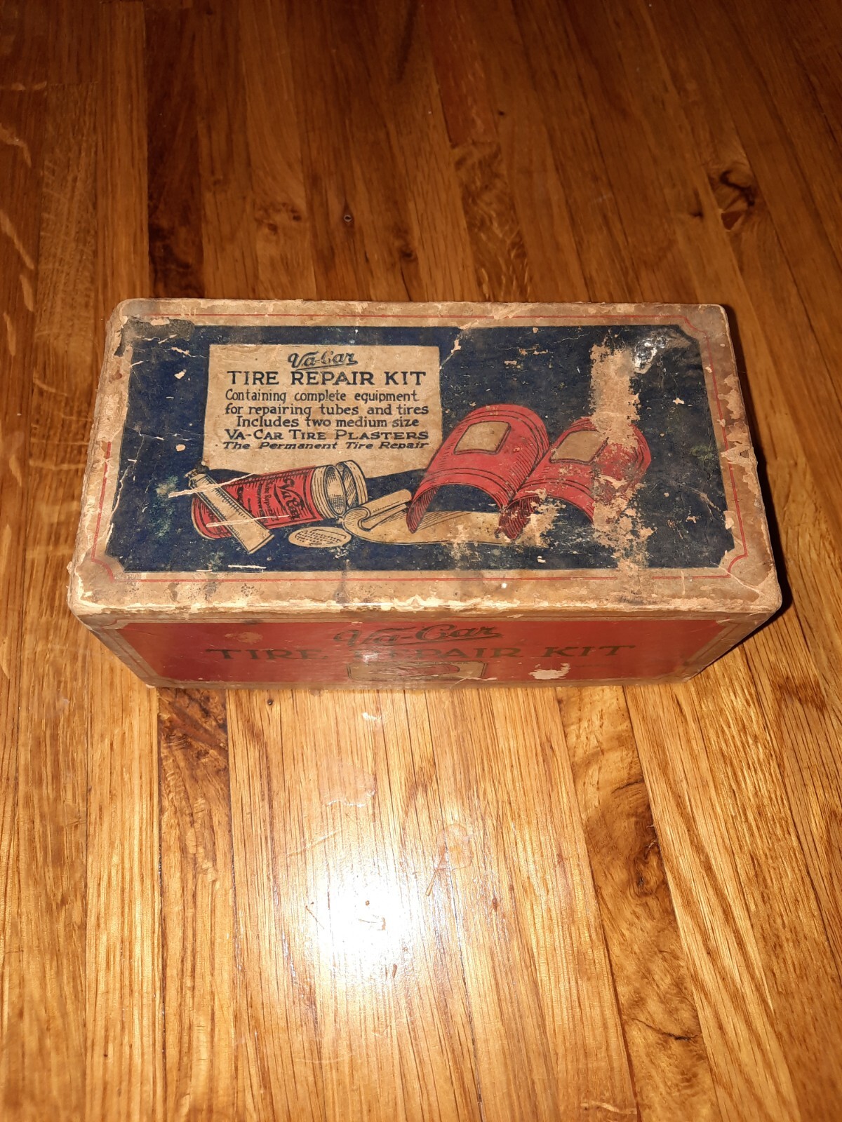 Vintage 1930s RARE Va-Car Rubber Tire Tube Repair Kit Gas & Oil Advertising box Vintage 1930s RARE Va-Car Rubber Tire Tube Repair Kit Gas & Oil Advertising box