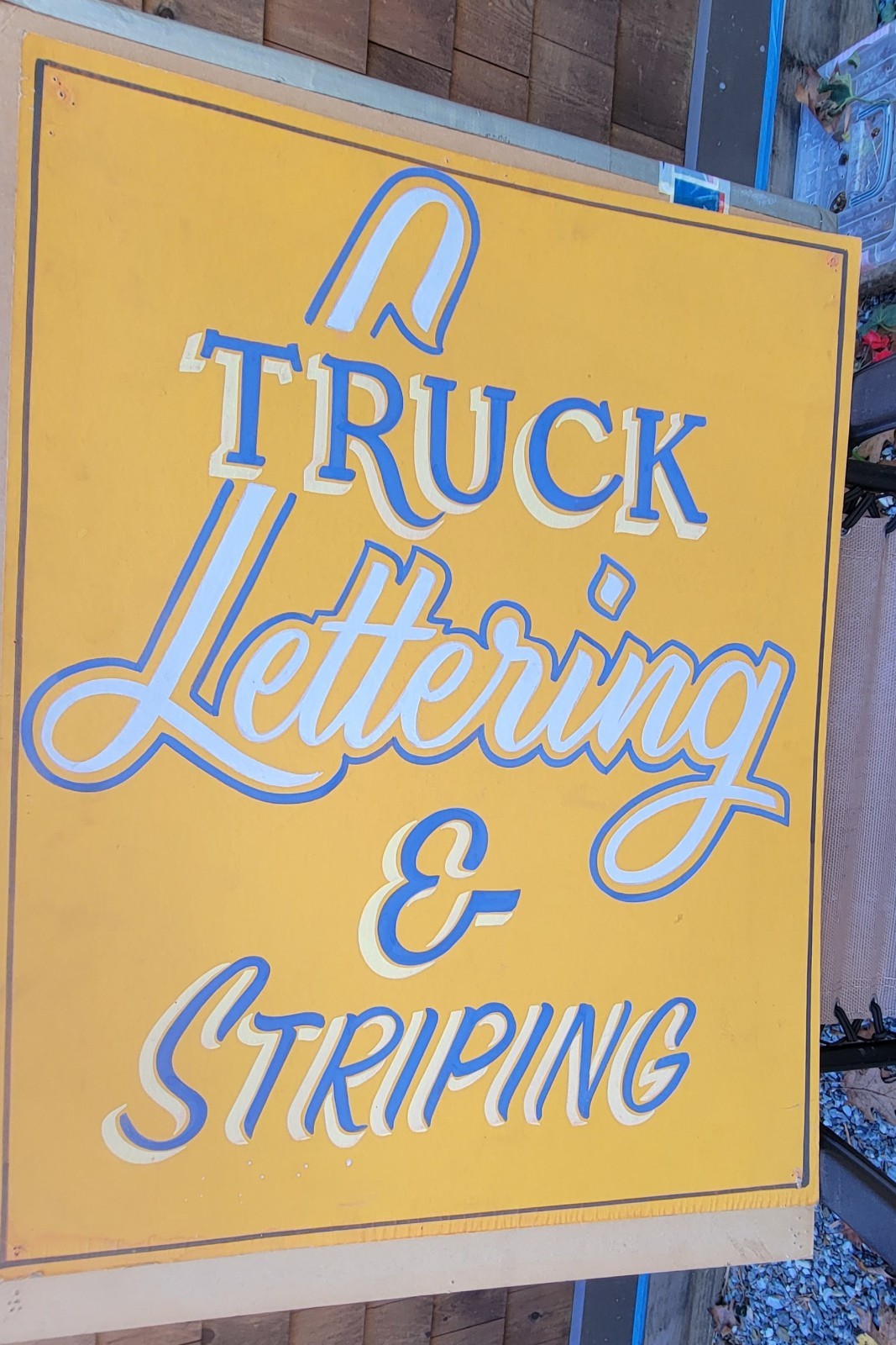 Vintage Original Hand Painted Truck and Lettering Striping Signs on Board 22x28\ Vintage Original Hand Painted Truck and Lettering Striping Signs on Board 22x28\