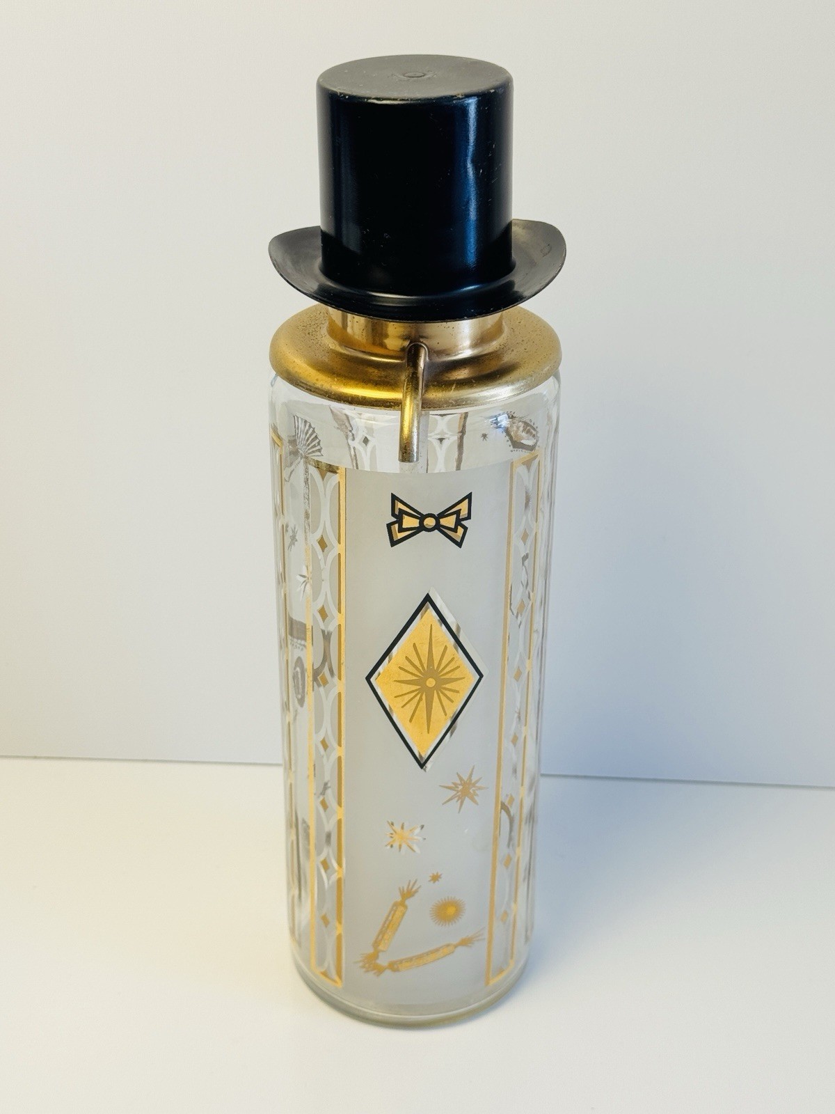 Vintage Fred Press Top Hat Decanter MCM Vintage Decanter Glenwood Glass