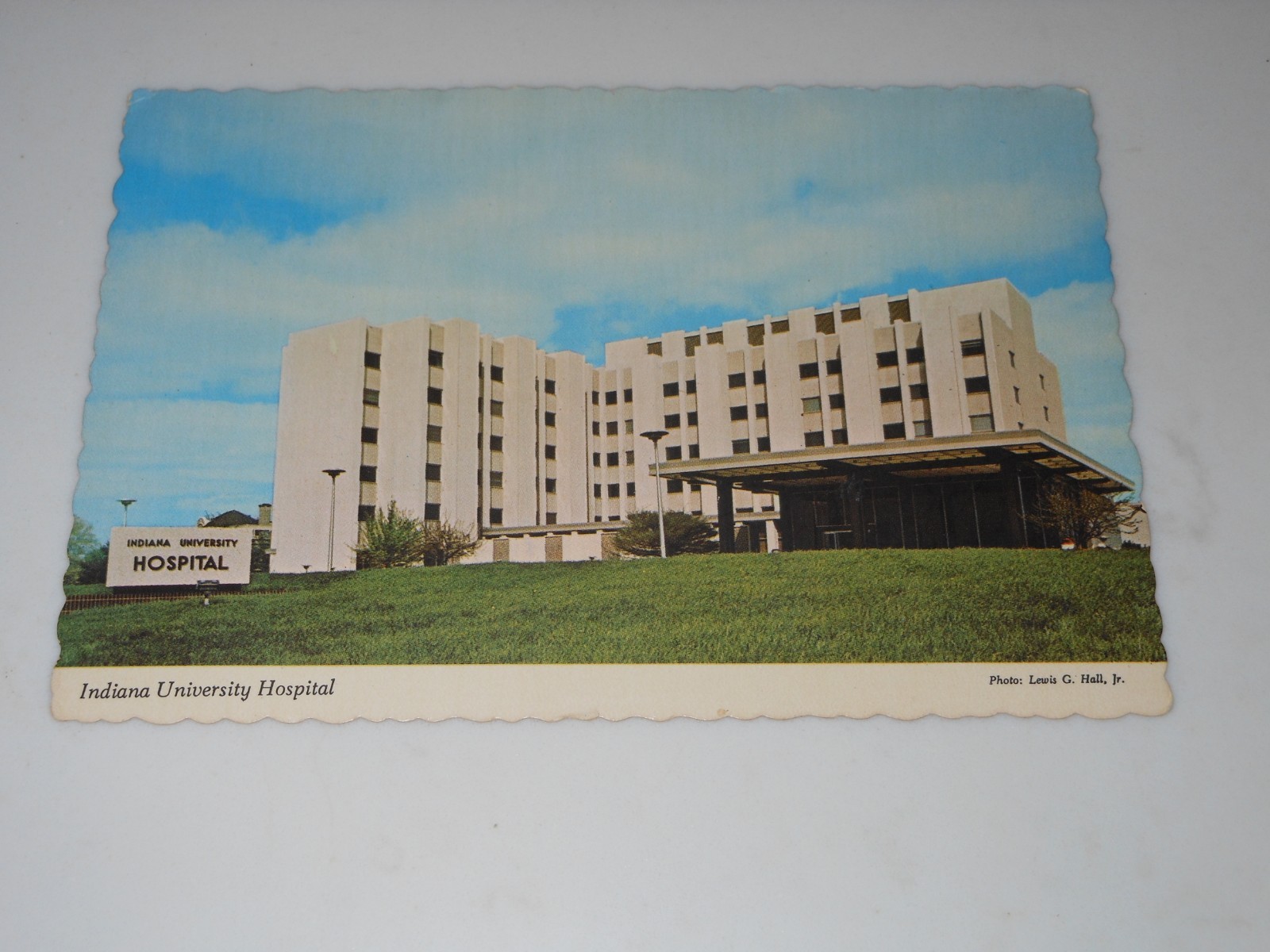 Vtg Indiana University Hospital Postcard, Unposted, Scalloped Edges