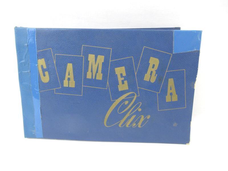 Vtg 1940s Camera Clix Scrapbook Album Full Cards Articles Letters Telegram Blue