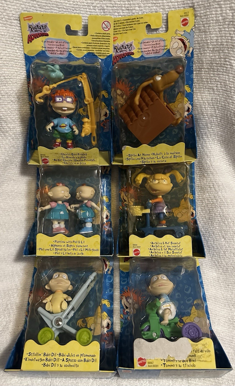 Complete Set Of Six Vintage Rugrats Adventures Posable Figures 1999 NIP