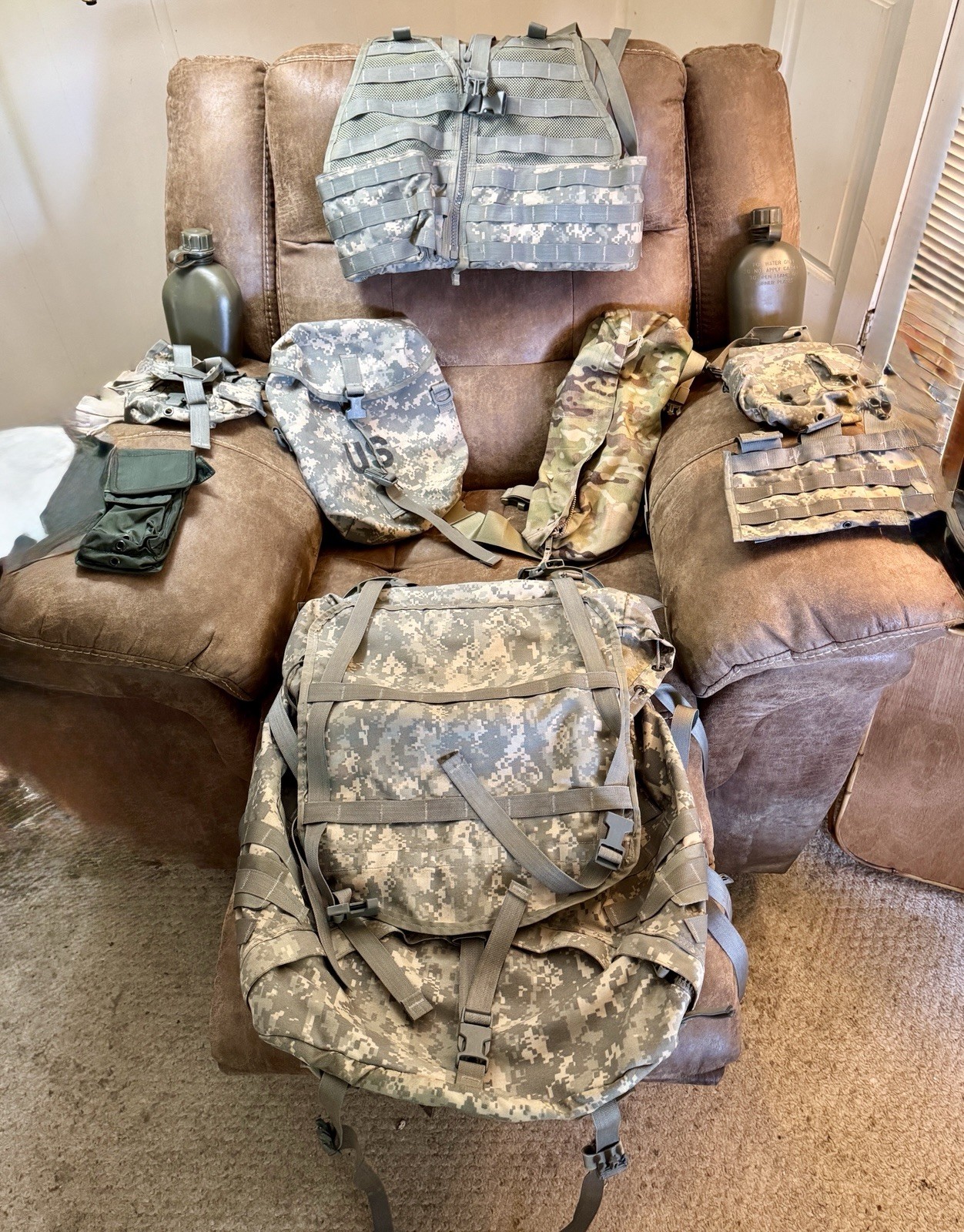 GENUINE USGI MOLLE II Large Rucksack MultiCam OCP 12 Pc-frame straps FLC Vst Etc