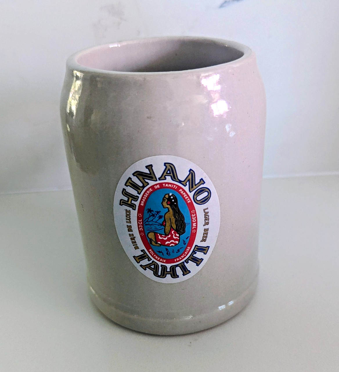 Hinano Tahiti Vintage Stoneware Beer Mug - Breweriana Beerware Collectible Mug Hinano Tahiti Vintage Stoneware Beer Mug - Breweriana Beerware Collectible Mug