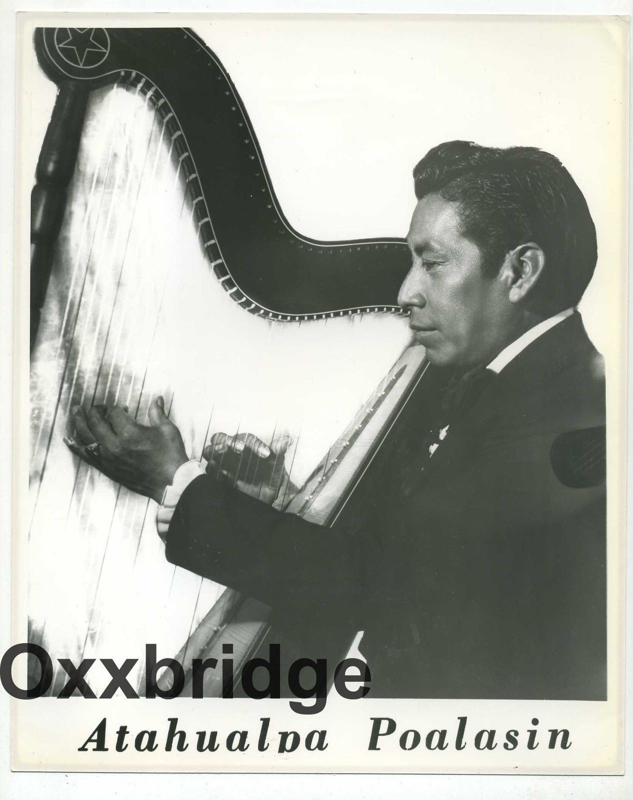 Atahualpa Poalasin Peru Harpist Harp 1970 PHOTO Peruviuan Mountain Music Classic
