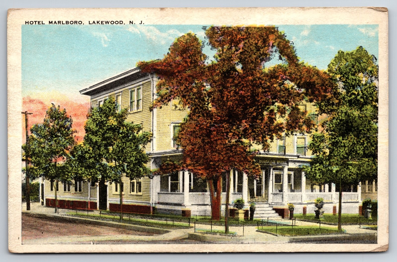 Hotel Marlboro Lakewood New Jersey Street View Postcard