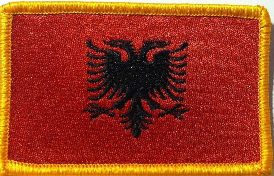Albania Flag Embroidered Iron-On Patch Military Tactical  Emblem 